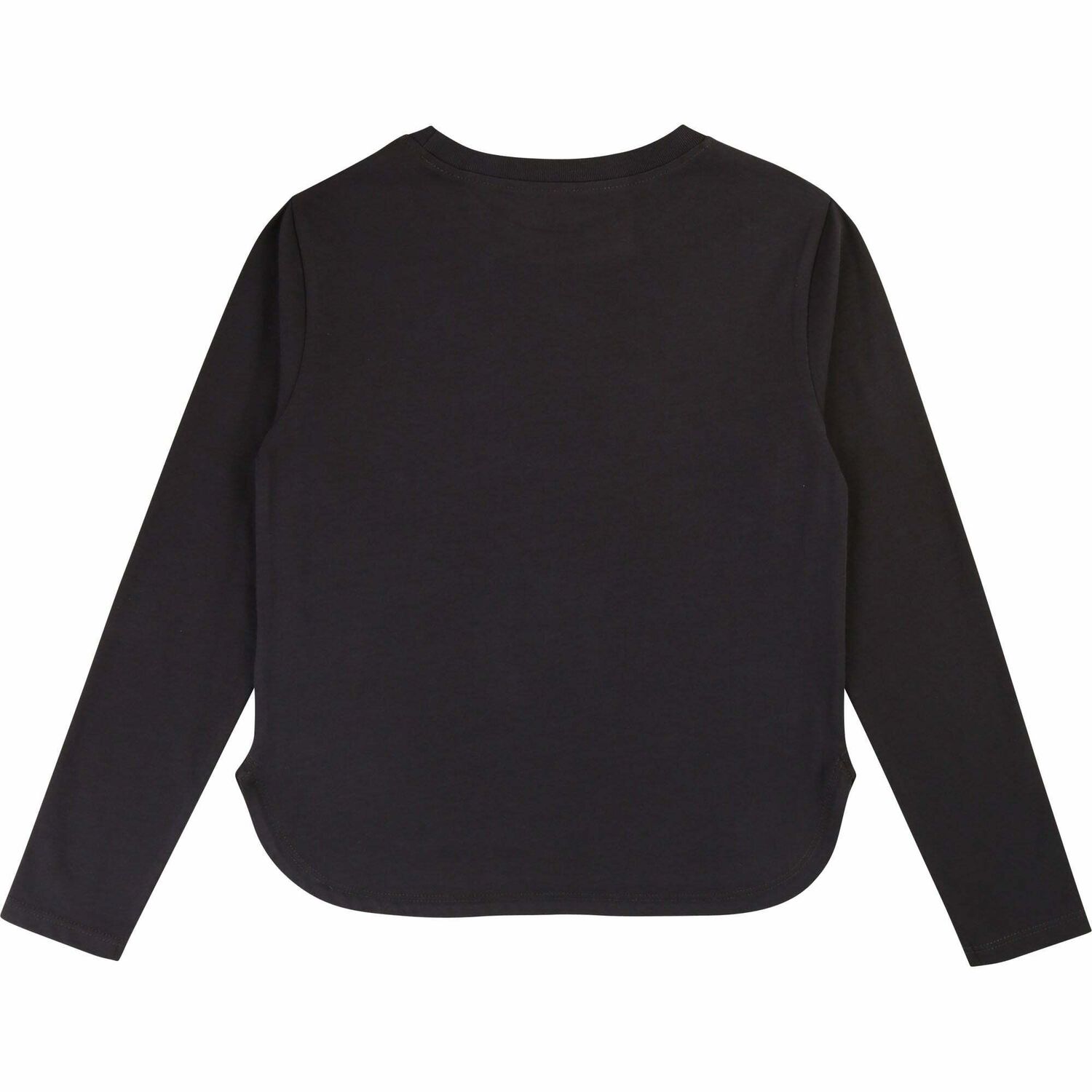 Girls Black Cotton Top, 1, hi-res