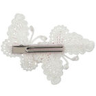 Girls White & Pink Embellished Butterfly Hair Clip, 2, hi-res