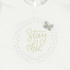 Girls Ivory, Pearl & Diamante Embellished Top, 1, hi-res