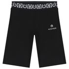 Boys Black Logo Shorts, 1, hi-res