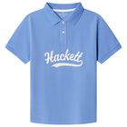 Boys Blue Logo Polo Shirt , 1, hi-res