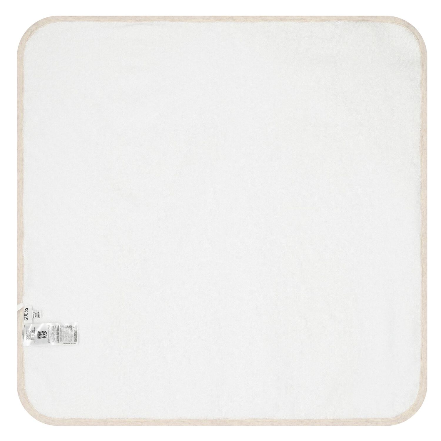 White & Beige Logo Hooded Baby Towel, 1, hi-res