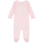 Baby Girls Pink Logo Babygrow, 2, hi-res