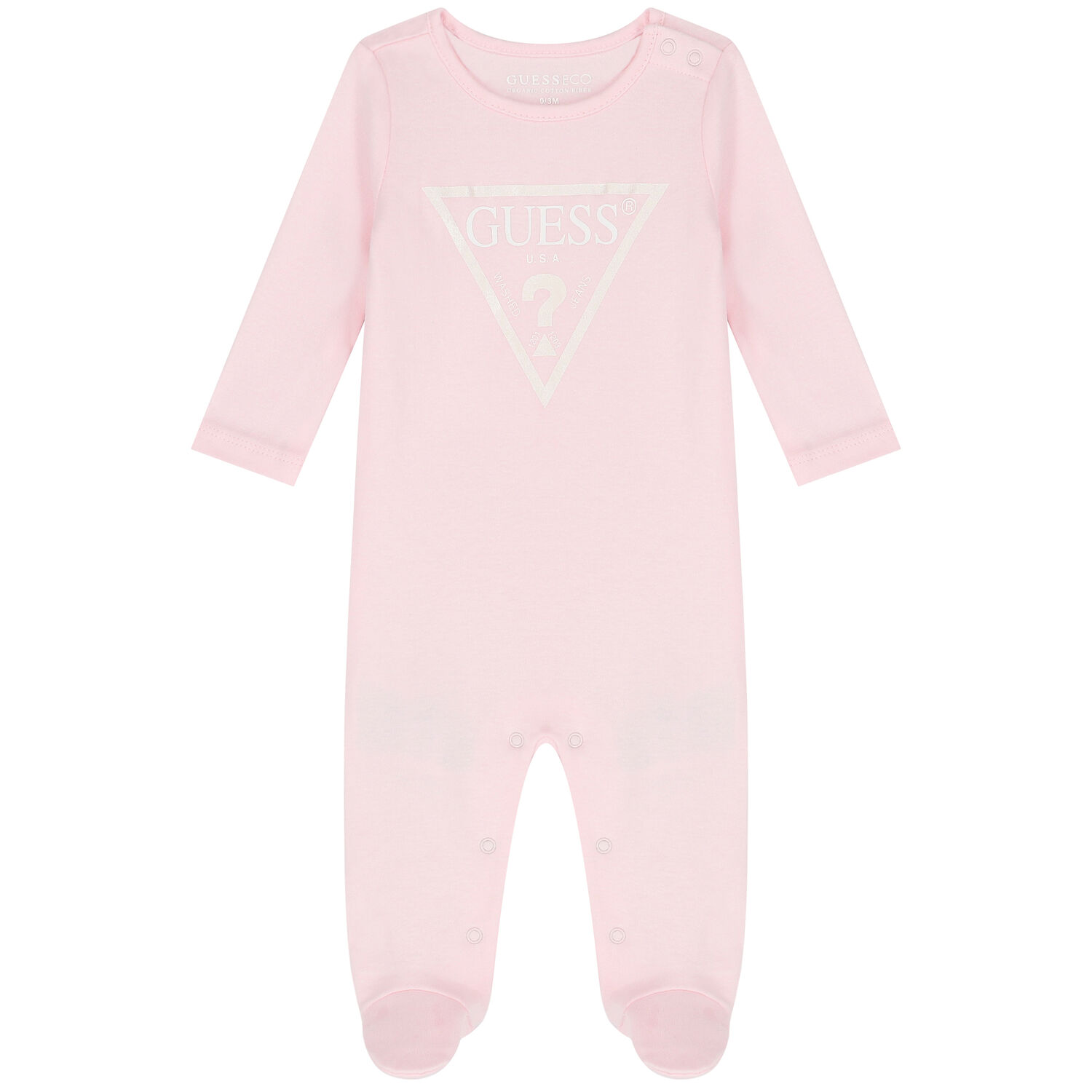 Baby Girls Pink Logo Babygrow, 2, hi-res