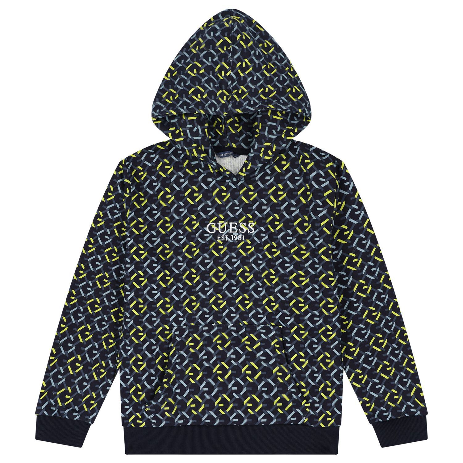 Boys Navy Blue Logo Hooded Top, 1, hi-res image number null
