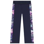 Girls Navy Blue Sequin Joggers, 1, hi-res