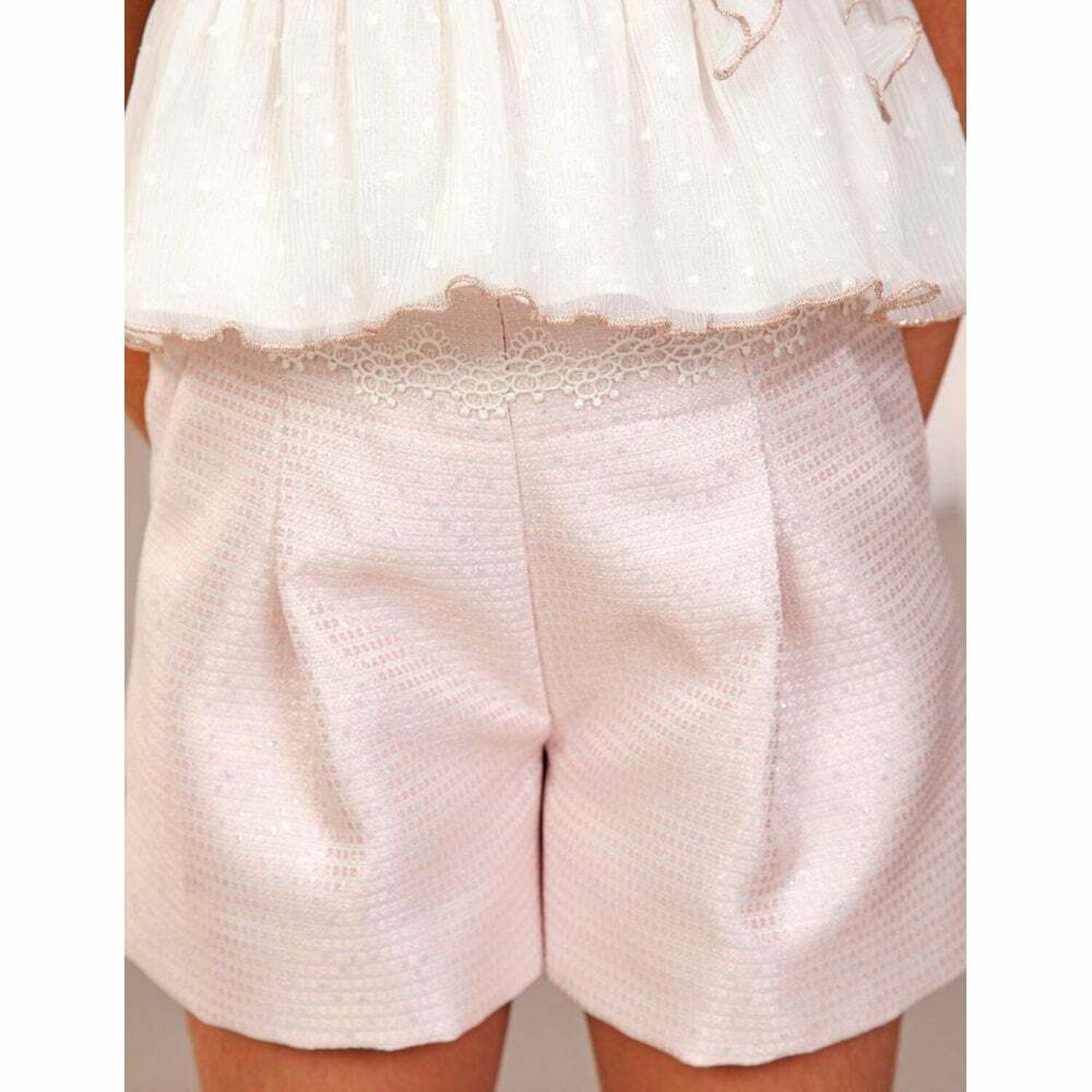 Girls Pink Shimmer Shorts, 1, hi-res