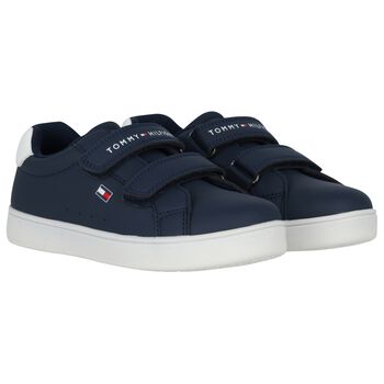 Boys Navy Blue Logo Trainers