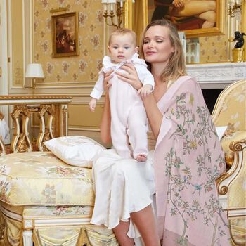 In Bloom Pink Baby Girls Swaddle Carré Blanket