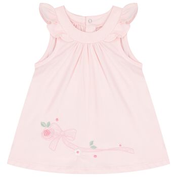 Baby Girls Pink Embroidered Dress