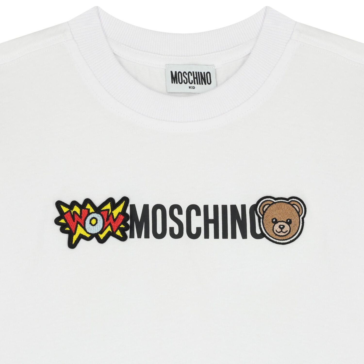 Boys White & Black Teddy Bear Logo Shorts Set, 1, hi-res