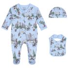 Baby Boys Blue Teddy Bear Babygrow Gift Set, 1, hi-res
