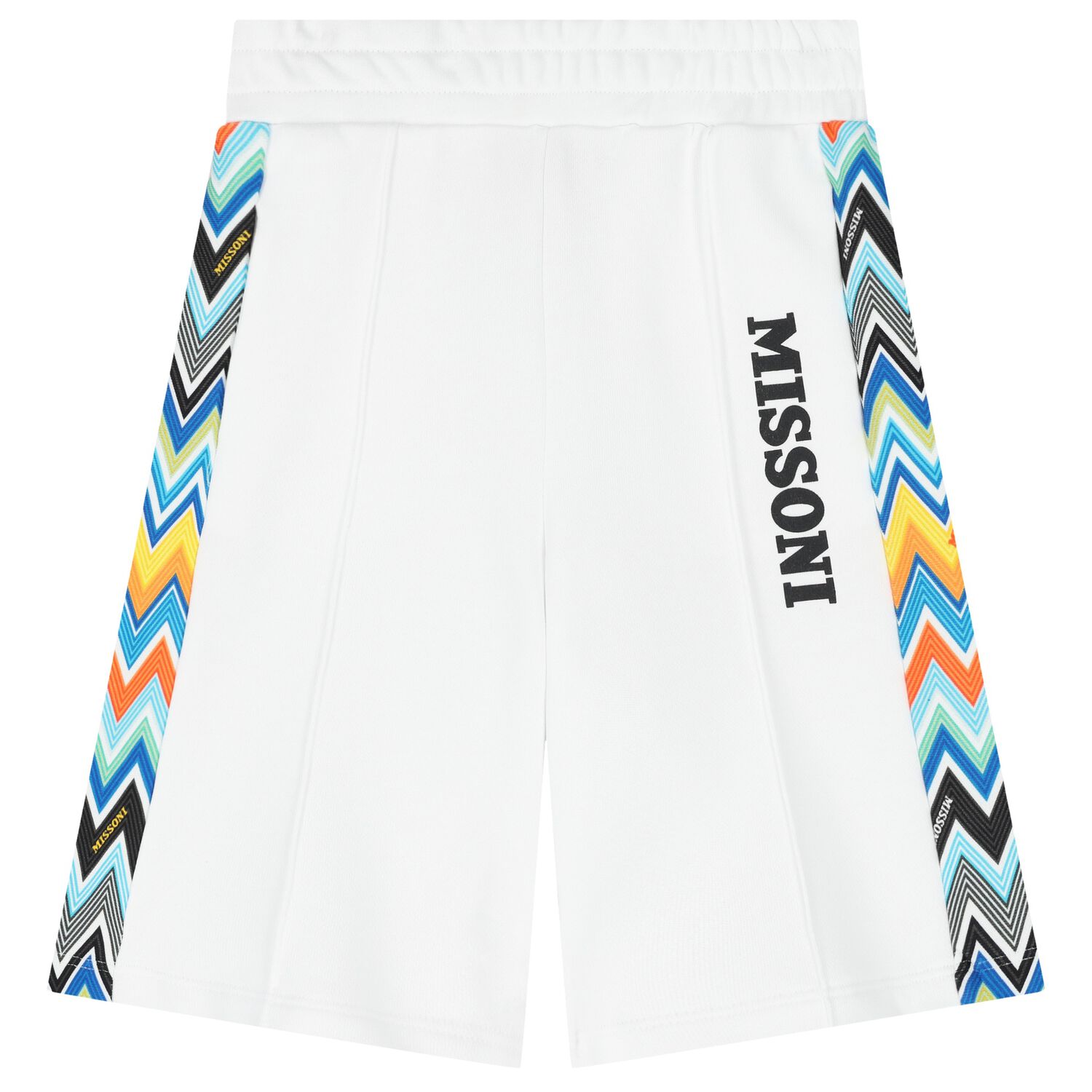 Boys White Zigzag Shorts, 1, hi-res image number null