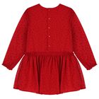 Girls Red Chiffon Dress, 1, hi-res