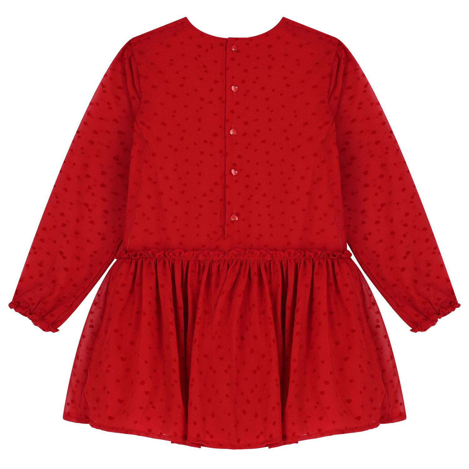 Girls Red Chiffon Dress, 1, hi-res image number null