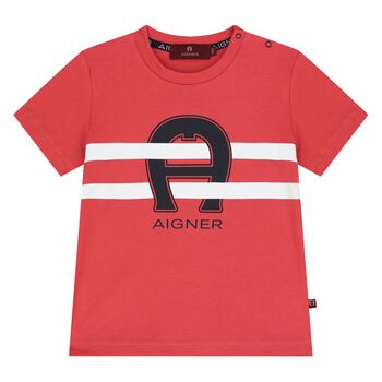 Younger Boys Red Logo T-Shirt