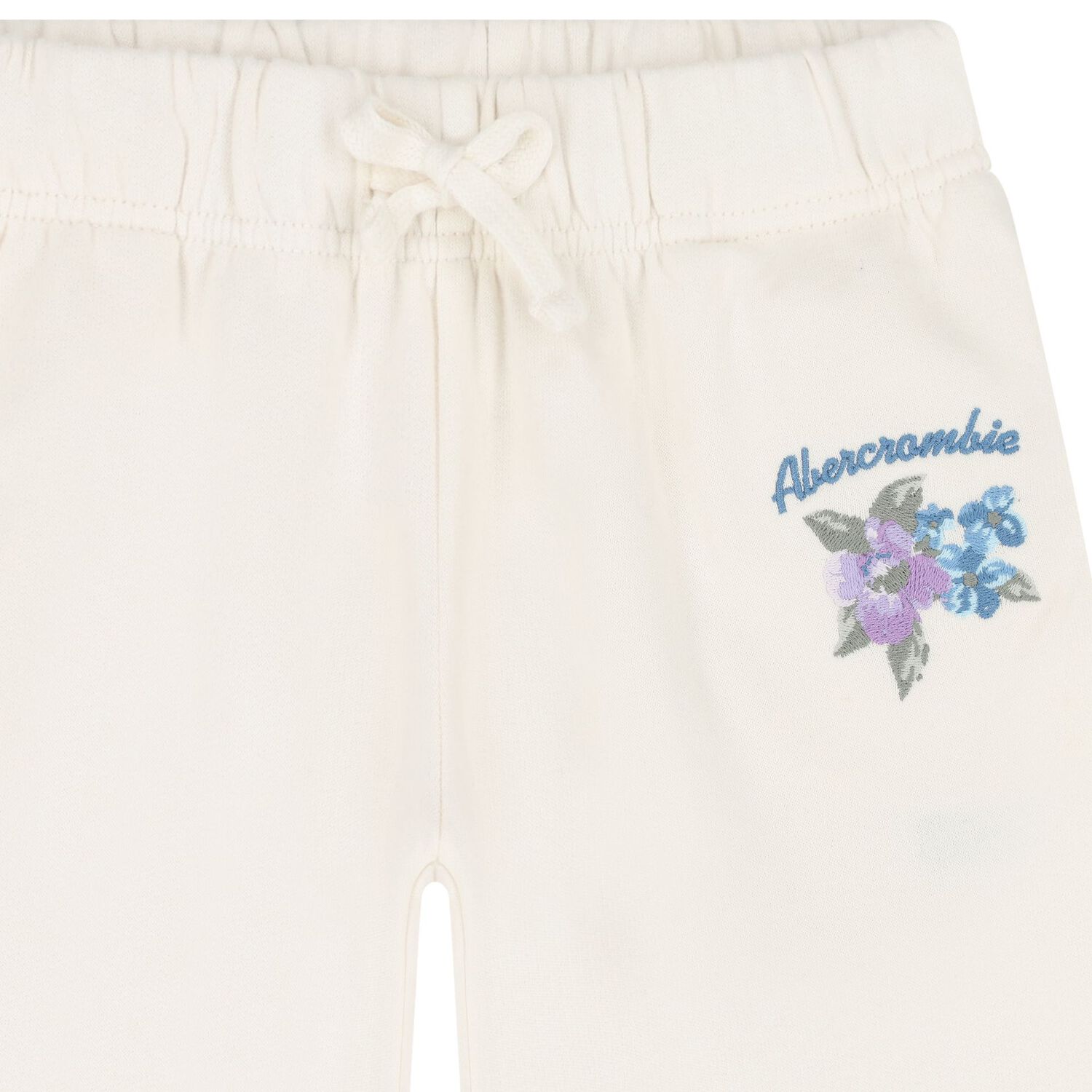 Girls Ivory Floral Logo Joggers, 1, hi-res