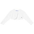 Younger Girls White Knitted Cardigan, 3, hi-res