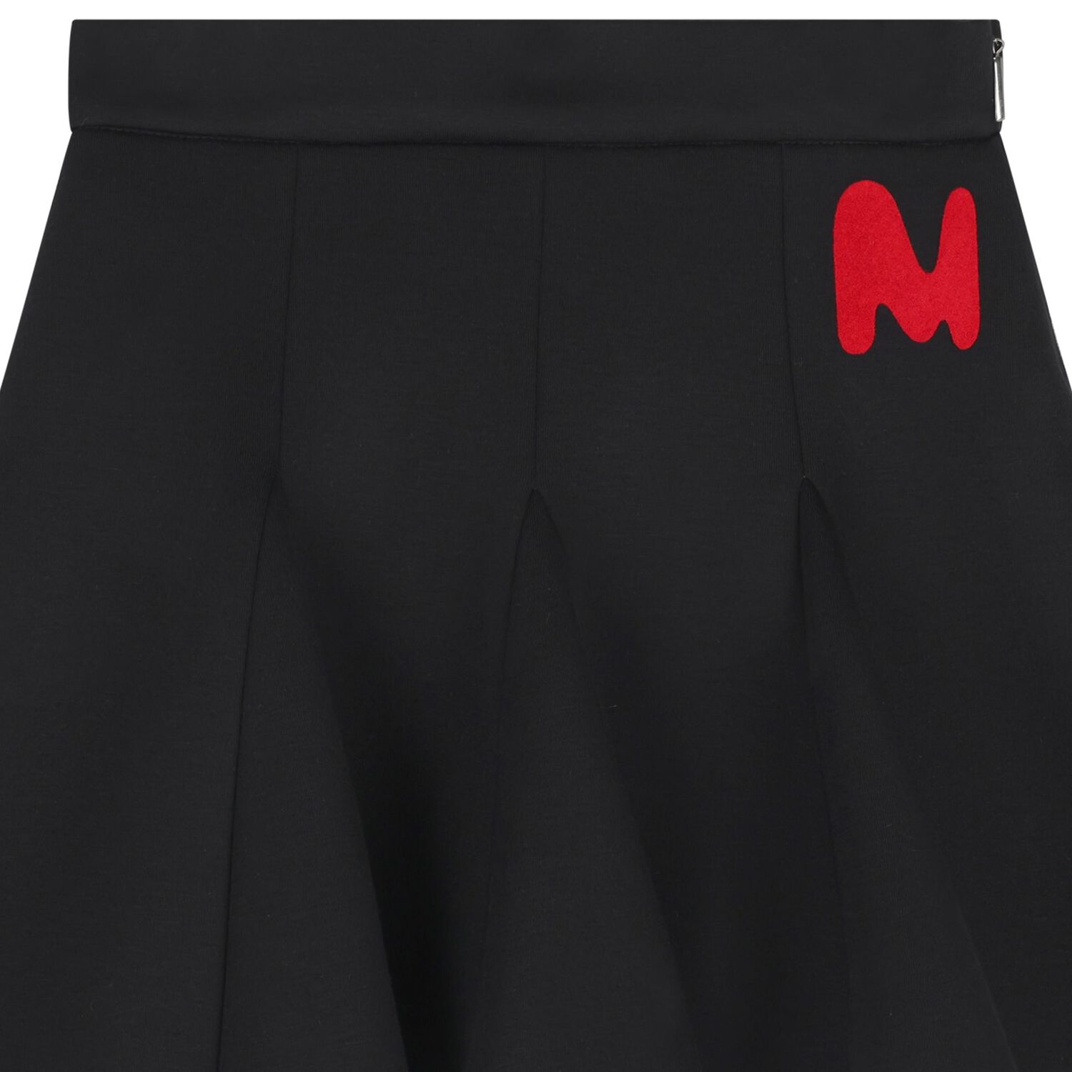 Girls Black Logo Scuba Pleated Skirt, 1, hi-res