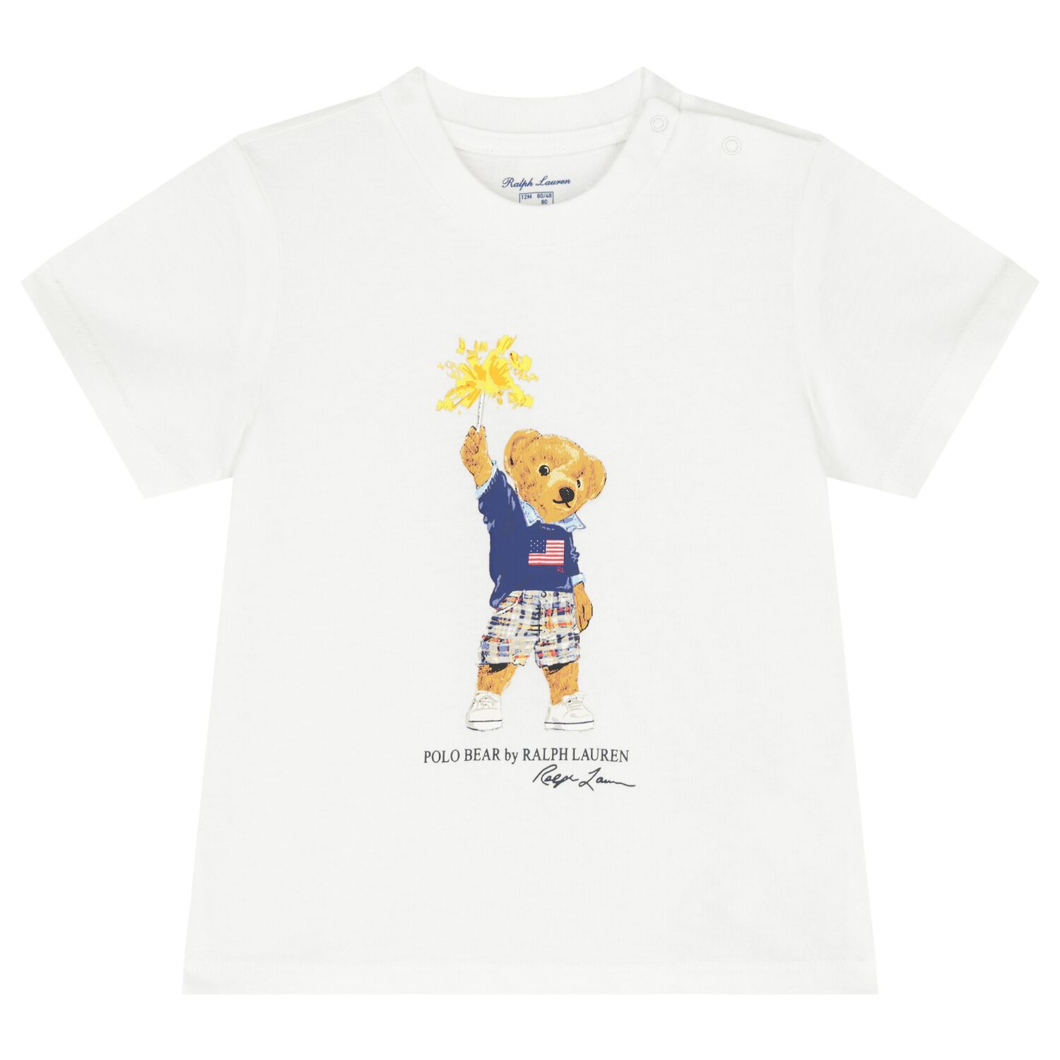 Baby Boys White Polo Bear T-Shirt, 2, hi-res