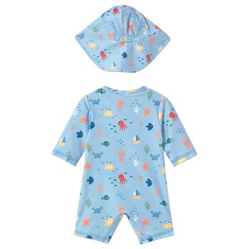 Baby Boys Blue Sun Suit Set