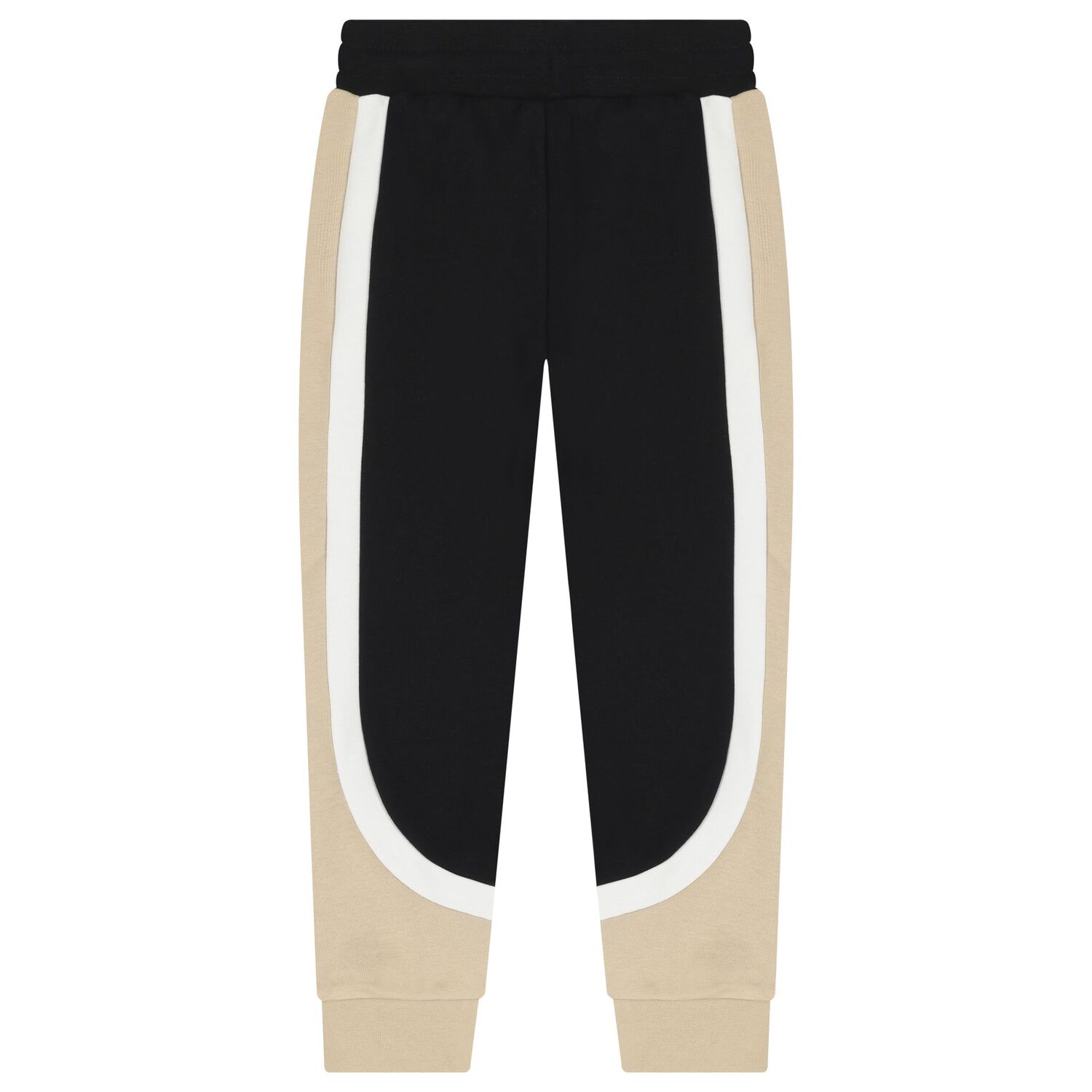 Boys Black & Beige Striped Joggers, 1, hi-res