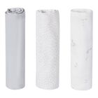 Baby Boys Ivory & Grey Muslin Swaddles ( 3-Pack ), 1, hi-res
