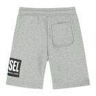 Boys Grey Logo Shorts, 1, hi-res
