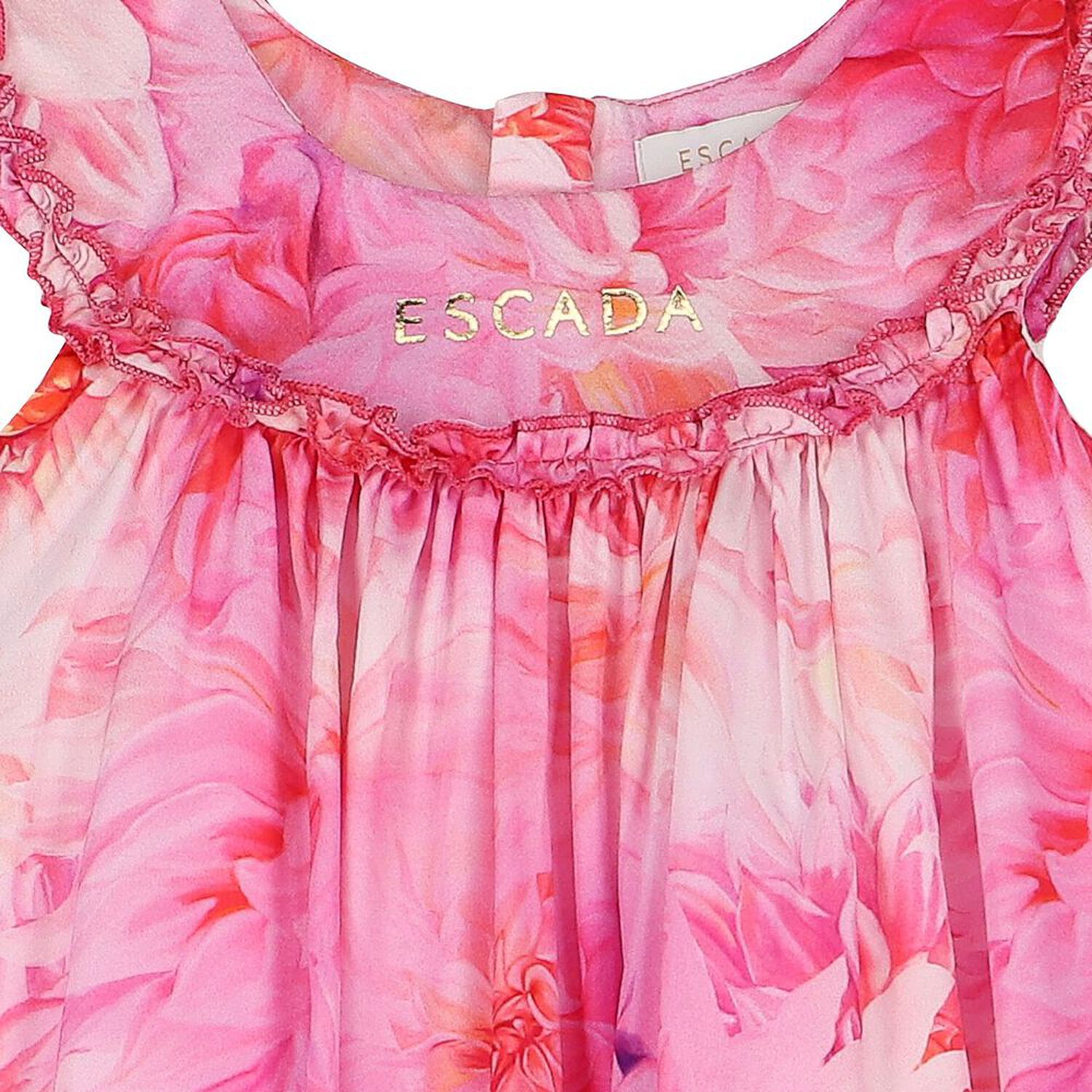 Girls Pink Floral Dress, 1, hi-res