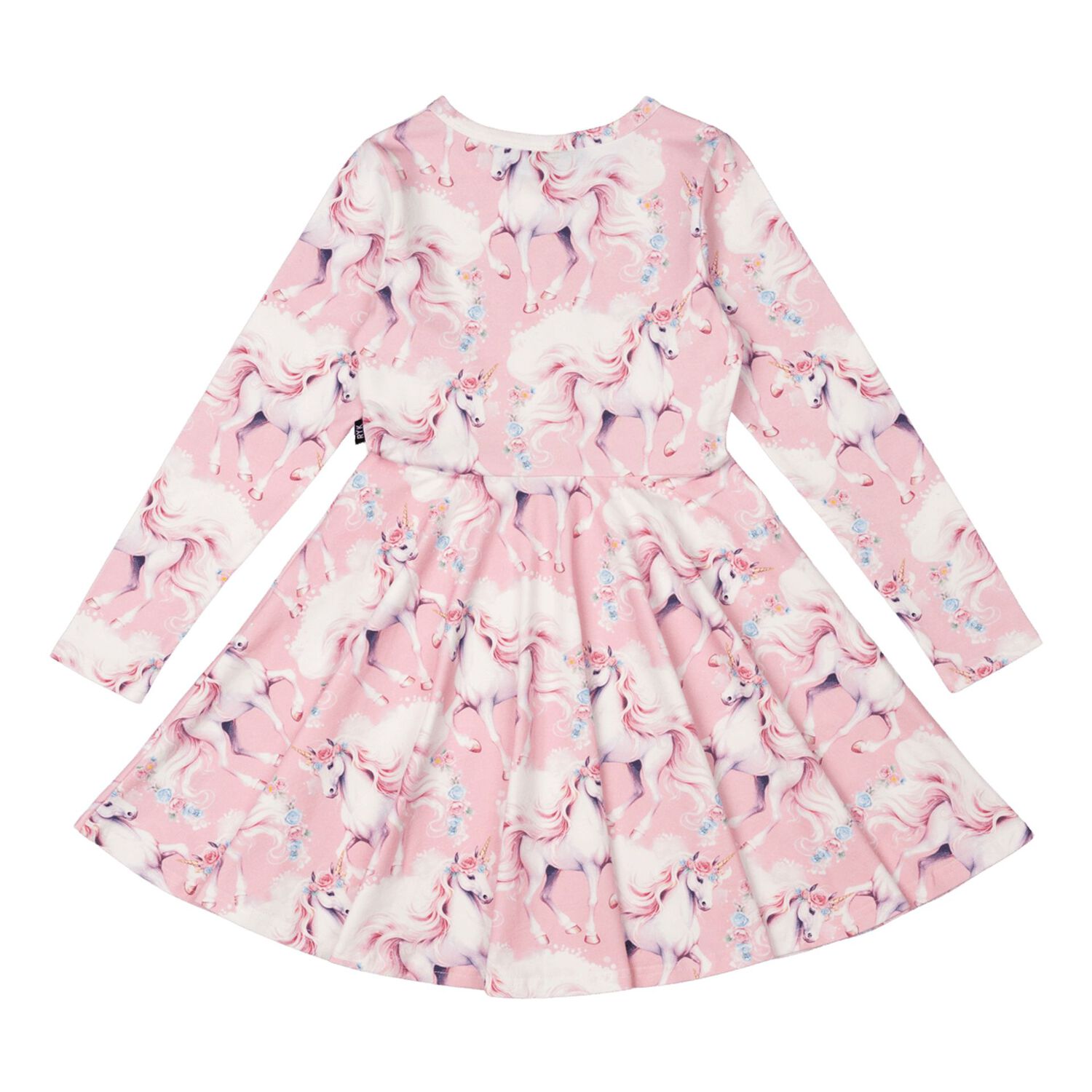 Girls Pink Unicorn Dress, 1, hi-res