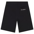 Boys Black Logo Shorts, 1, hi-res
