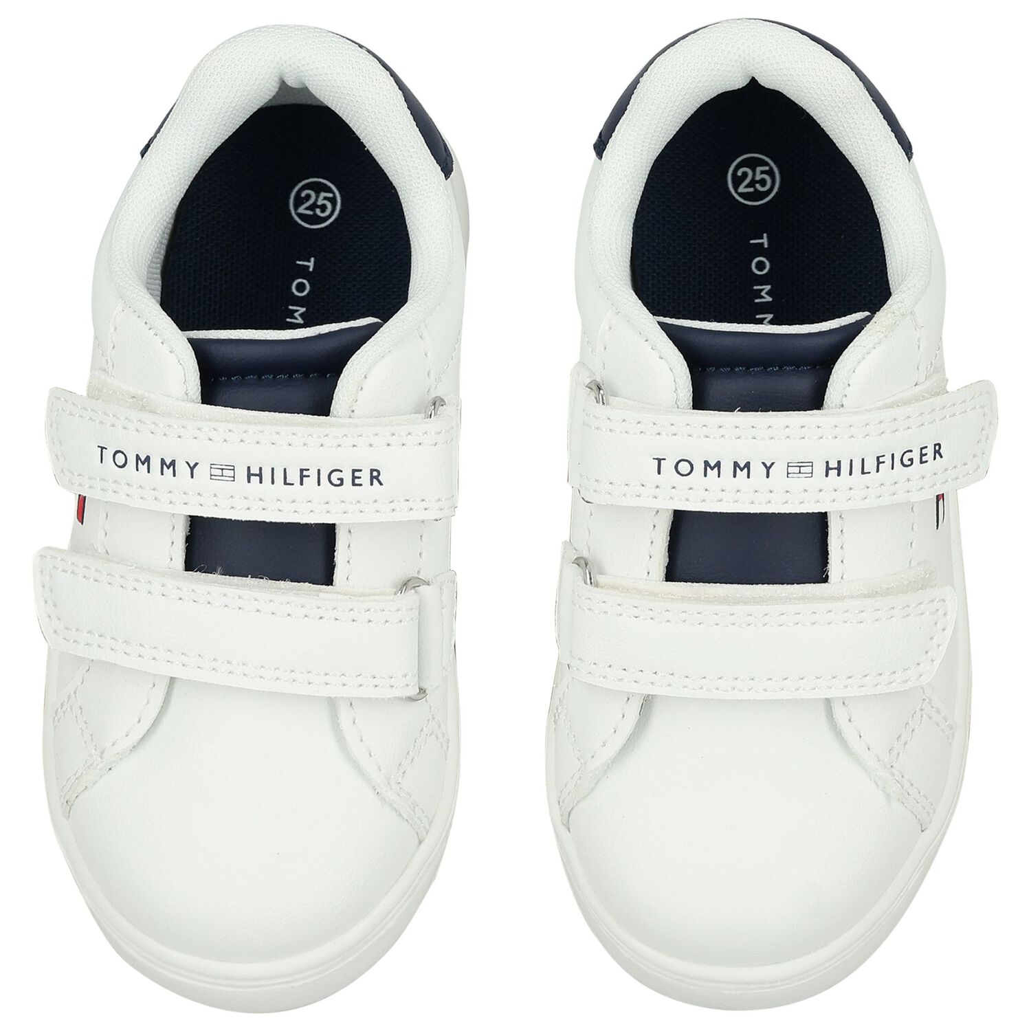 Boys White & Blue Logo Trainers, 1, hi-res