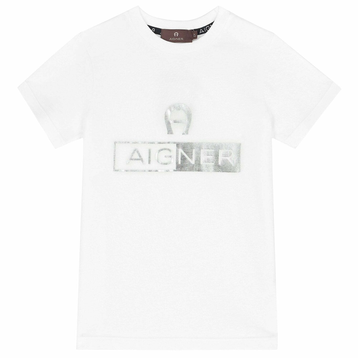 Boys White Logo T-Shirt, 4, hi-res image number null