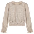 Girls Gold Plissé Skirt Set, 1, hi-res