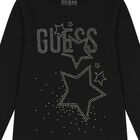 Girls Black Logo Long Sleeve Top, 1, hi-res