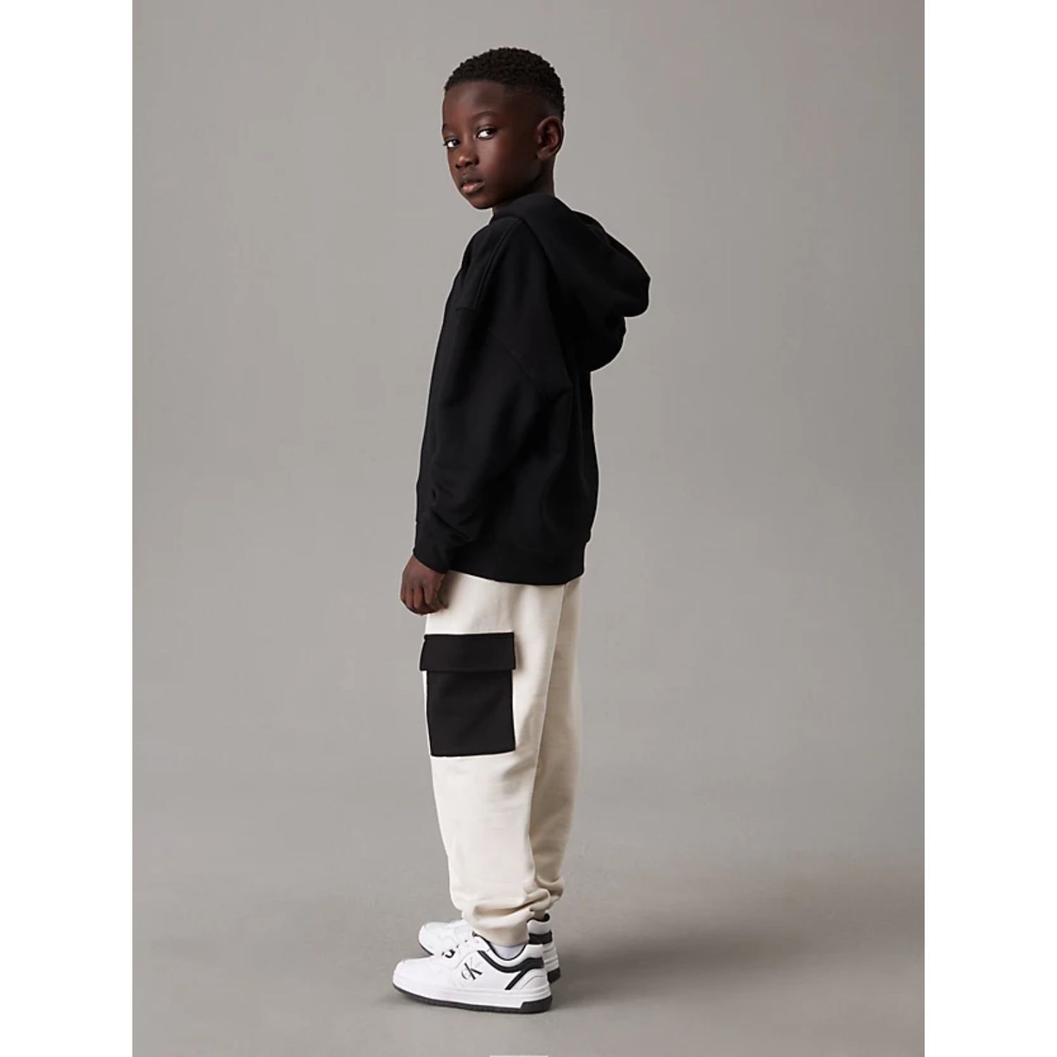 Boys Beige Logo Joggers, 1, hi-res