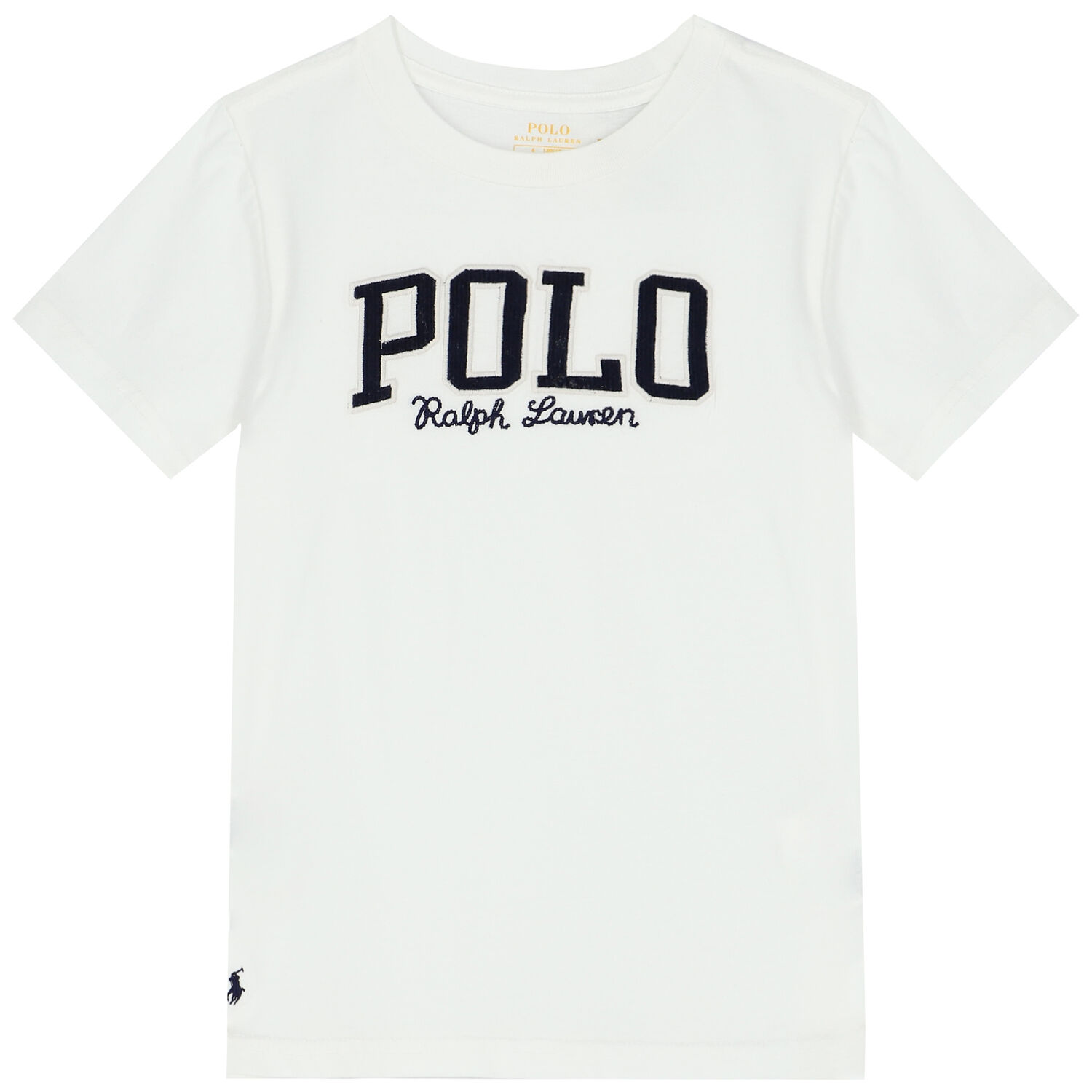 Boys White Logo T-Shirt, 4, hi-res image number null