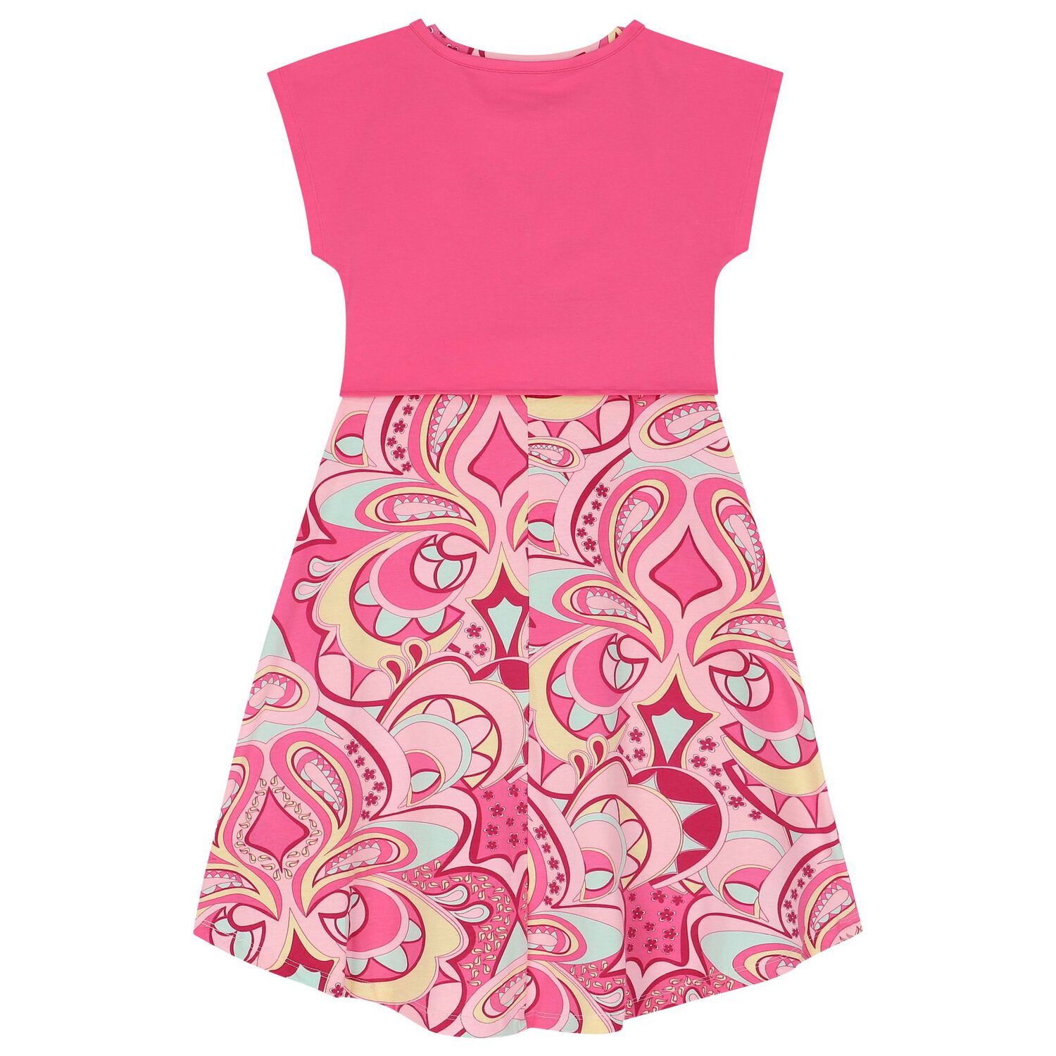 Girls Pink Abstract Logo Dress, 2, hi-res