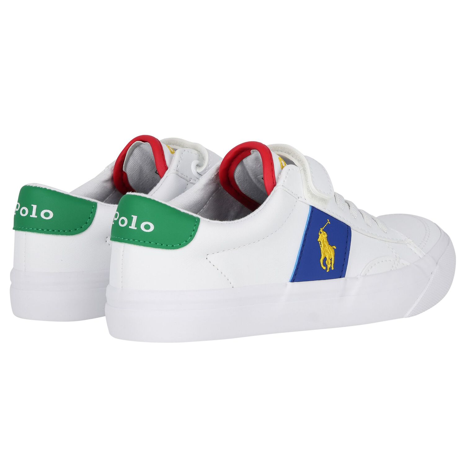 Boys White Logo Trainers, 1, hi-res