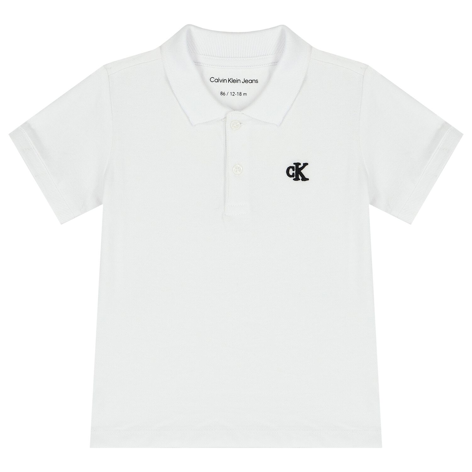 Baby Boys White Logo Polo Shirt, 1, hi-res