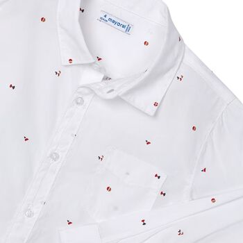 Boys White Long Sleeve Shirt