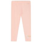 Younger Girls White & Pink Ruffled Leggings Set, 1, hi-res
