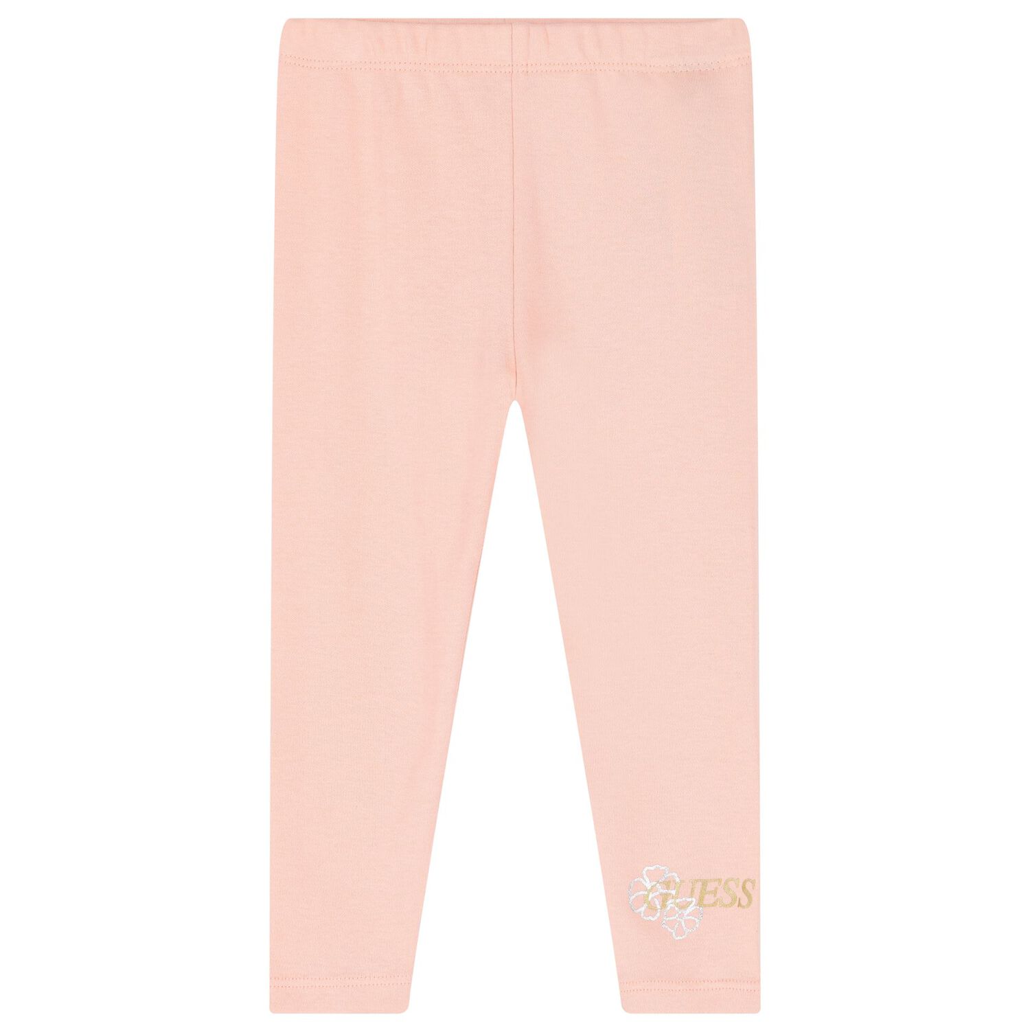 Younger Girls White & Pink Ruffled Leggings Set, 1, hi-res