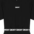 Girls Black & White Logo Dress, 1, hi-res