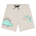 Younger Boys Beige Dinosaur Shorts, 2, hi-res