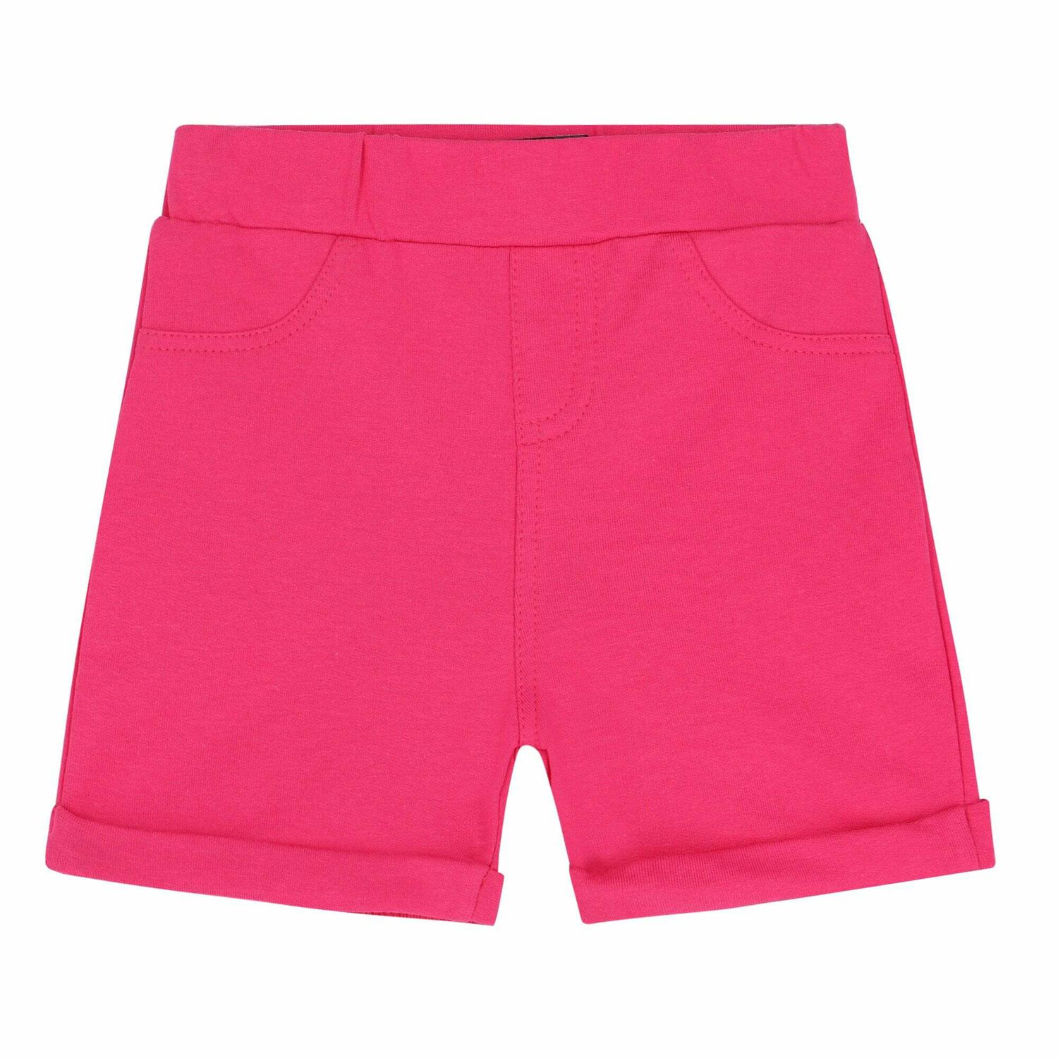 Younger Girls White & Pink Shorts Set, 1, hi-res