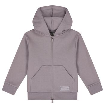 Purple Logo Hooded Zip Up Top