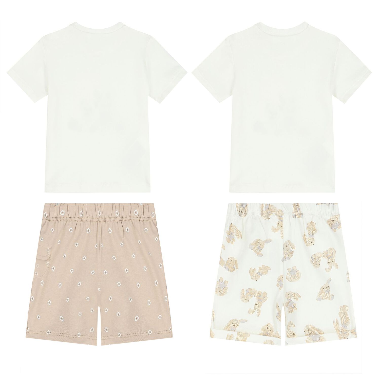 Baby Boys White & Beige Shorts Set ( 2-Pack ), 2, hi-res