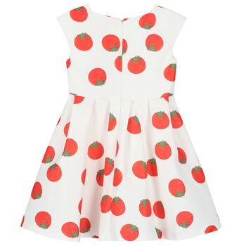 Girls White & Red Tomato Dress