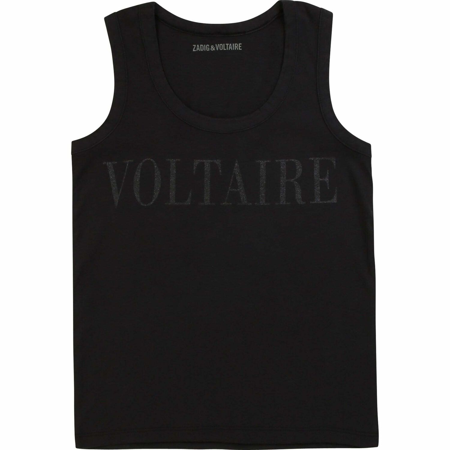 Girls Black Logo Top, 1, hi-res